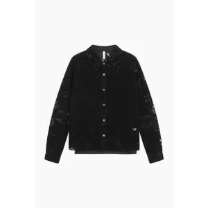 [갤러리아] [25F/W] 메쉬 블록 벨벳 블라우스 BABL91541