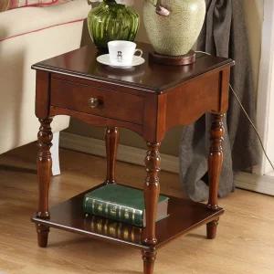 엔틱 사이드테이블 소파 탁자 레트로 다크월넛 원목 소품