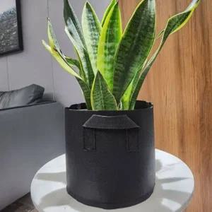 중형 블랙 원형 부직포화분 숨쉬는화분 천화분 홈가든