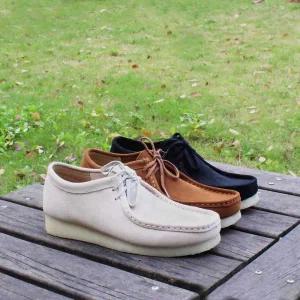 스웨이드 키높이 데저트부츠 남성용 클락스 소가죽