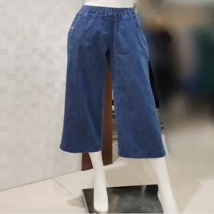 [벨라디터치] V3E3SL29 밴딩 8부 와이드 청바지