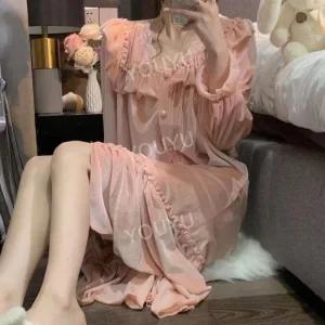 전참시 잠옷 여성 울랄라 파자마 홈웨어 실크 원피스 핑크 슬립 