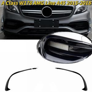자동차 용품 3pcs 앞 범퍼 스포일러 스플리터   벤츠호환 호환호환 A 클래스 W176 AMG  A45  광택 블랙