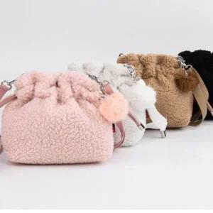 방한 기본 유행 버킷백 뽀글이 모던 가방 패션 양털 (WFJDTWN)