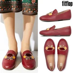 [핏플랍] Dynamicush 레나 클러스터 로퍼 레드 레더 여성 신발 AM3-790