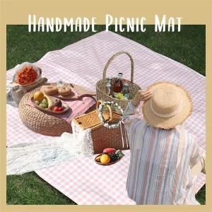 더해피 양면 방수 피크닉 매트(체크) / 돗자리 소풍 캠핑 패드 시트 테이블 다용도 나