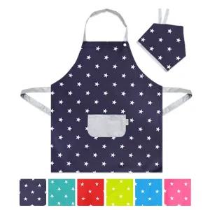 [보리보리/더해피]핸드메이드 아동용 버튼형 앞치마-별빛 미술/학원/요리/키친/식당/턱받이/만들기/입학