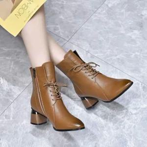 가죽 부츠 미들 수제화 통굽 스웨이드 신발