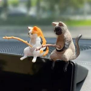 반려 고양이 동물 피규어 캐릭터 장식 소품 냥이 야옹이 선물 낚시하는 미니어처 귀여운