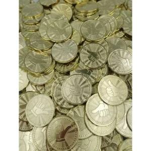 뽑기기계 캡슐코인머신 갸차 문방구 100개 왕관 동전 25mm 스테인레스 엄지 손가락 100개