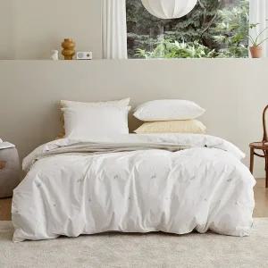 [소프라움 앤]에이프릴 플라워 자수 60수 고밀도 바이오워싱 이불커버 싱글