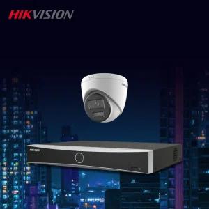 하이크비전 4K 800만화소 야간컬러 IP 실내1대+4채널 NVR 녹화기 CCTV 자가설치세트 POE