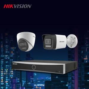 하이크비전 4K 800만화소 야간컬러 IP 실내1대+실외1대+4채널 NVR 녹화기 CCTV 자가설치세트 POE