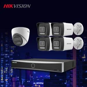 하이크비전 4K 800만화소 야간컬러 IP 카메라5대+8채널 NVR 녹화기 CCTV 자가설치세트 POE