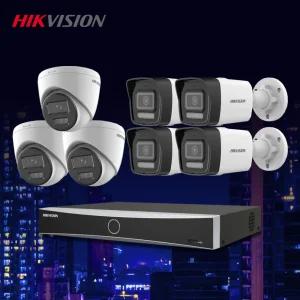 하이크비전 4K 800만화소 야간컬러 IP 카메라7대+8채널 NVR 녹화기 CCTV 자가설치세트 POE