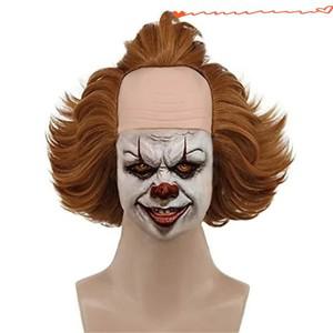 페니와이즈 조커 가발 테러 영화 스티븐 킹의 이 역할 드레스업 헤드웨어 파티 스푸프 액세서리 대머리 짧
