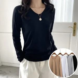 UV스판 긴팔 BOX 여성 슬림핏 티셔츠 (4컬러)