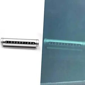 자동차 원형 주차번호판 은색 차량용 주차알림판 메탈 메탈 주차알림판 차량용 핸드폰번호