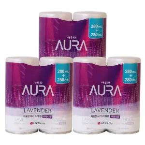 [NS홈쇼핑](3개)아우라 자동분사 방향제 리필 라벤더향 280ml+280ml[35079996]