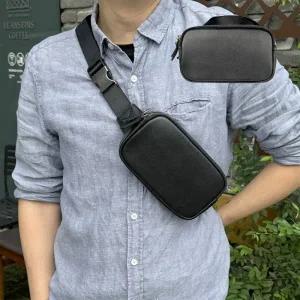 미니 스퀘어 소가죽 소지품 보관 남성 미니 크로스 힙색