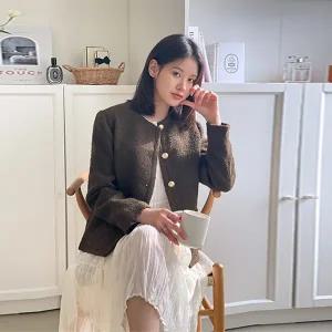 르포엠 최초가 볼드버튼 울 부클 자켓 453727