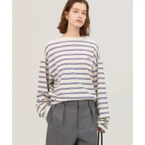 {매장정품}{NOHANT노앙 NOHANT MULTI STRIPE BOAT NECK T-SHIRT IVORY0NHQ1TH01019185937