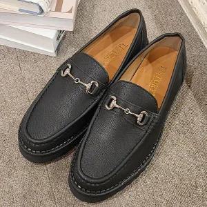 [멜팅브라운]남성 가을구두 프론트 메탈장식 키높이 로퍼