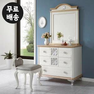 [벤티스가구]스완 엔틱 화장대 수납 서랍장 학생 안방 서랍형 가구 수납형 화장대 고급 거울 가구