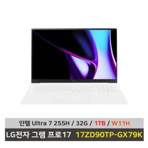 LG전자 그램 프로17 17ZD90TP-GX79K SSD 1TB교체+32GB+Win11설치 한컴+무선마우스+패드 KW