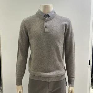 [FW 이월] 트레몰로 (주)세정 남성 가을 간절기 촘촘하고 짱짱한 짜임의 뉴트럴그레이 셔츠 레이어드 니트 티셔츠