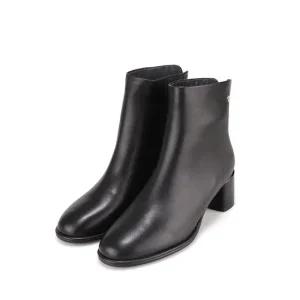 바바라 양가죽 사이드 금장 장식 여성 앵클 부츠 5.5cm_AAH865