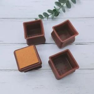 고품질 실리콘의자발캡 사각 대형 진갈색 1세트 4P 실리콘의자다리캡 실리콘의자발캡 (WFJUWDA)