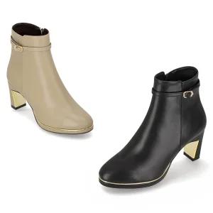 엘칸토 인텐스 여성 버클 가보시 앵클 부츠 7cm LCWA79I54V