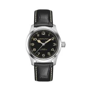 [정품] 해밀턴 카키 필드 머피 38mm 오토매틱 스테인리스 스틸 레더 블랙 Hamilton Khaki Field Murph Auto