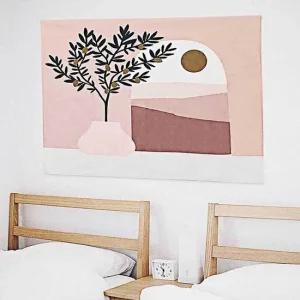 거실 석양 패브릭 액자 캔버스 그림 인테리어 대형 M 거실 캔버스인쇄 일러스트 포스터 림액자