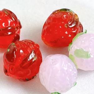 딸기 비즈 파츠 아크릴 공예 구슬 팔찌 비즈식물 책갈피 만들기 DIY 악세사리 재료 부자재