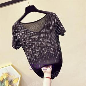 여성 실크 라인댄스복 상의 브이넥 라틴 살사 밸리 사교 줌바댄스 연습복