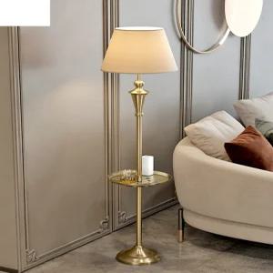 플로어스탠드 휴대폰 충전 테이블 분위기 램프 수유등 주름전등 - 발스위치 + 7W LED 전구포함