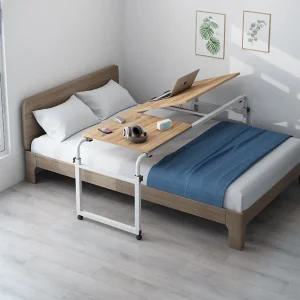 자취 식탁 침대용 바퀴 달린 컴퓨터 슬라이드 책상 책상(1.2x0.4m) - 메이플