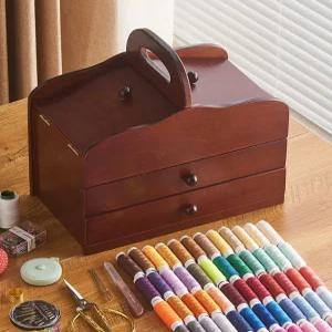 우드 반짇고리 빈티지 바늘 혼수