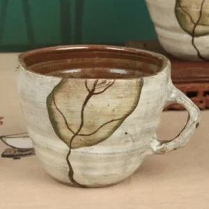 손나무 큰초록잎 머그컵 커피잔 찻잔 머그 머그컵 예쁜커피잔 도자기커피잔 커피컵 예쁜머그컵