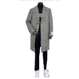 [롯데백화점]본 23FW 블랙 이태리수입 글랜체크 싱글 체스터 코트 BN3WHA581BK