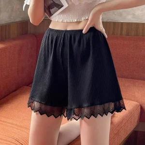 숏팬츠 아이스실크 레이스 밴딩 속바지 팬츠