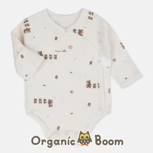 [2만 무]오가닉붐 진짜 오가닉 국내제조 무형광 출산 준비 베어패밀리 아기 신생아 스냅 배냇 바디슈트