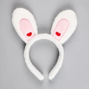 파티소품 화이트하트 토끼머리띠 소품 생일파티