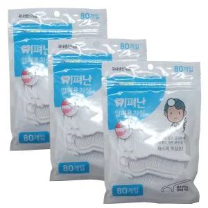 이펴난 일회용 치실 80개입X3개/이편한 Y형치실 치간칫솔 국내생산