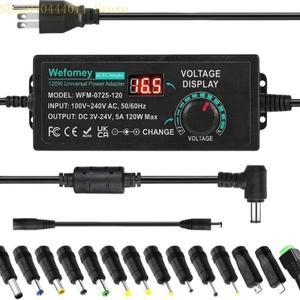 28GF 3V-24V 가변 범용 스위칭 어댑터 조정 가능한 전원 공급 장치 14 팁 변환기