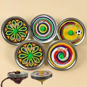 [골드스마일]월드컵팽이 줄세트 메탈팽이 메탈월드컵팽이 팽이놀이세트