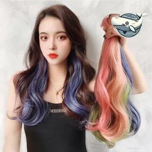 컬러 볼륨 헤어피스 붙임머리 스타일링 두피-WFH74EK