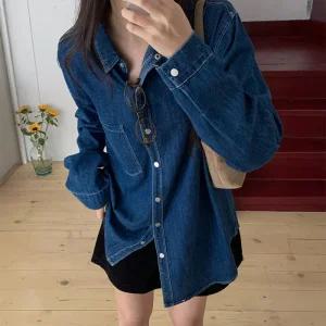 [코코블랑] 시노 포켓 데님셔츠